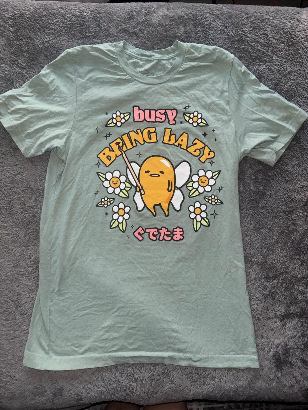 Gudetama x Sanrio ‘Busy Being Lazy' Graphic Tee - Mint Green